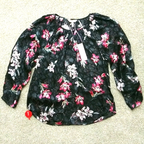 Rebecca Taylor Tops - NWT Sz 0 Rebecca Taylor Silk Velvet Floral Top